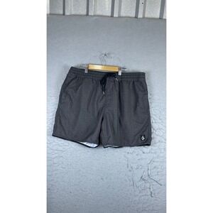 Volcom Board Shorts Mens XL Grey Excellent Heathered Swim Trunks Drawstring